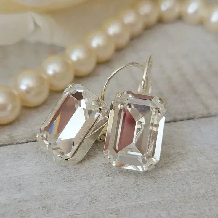 Classic White Crystal Vintage Earrings