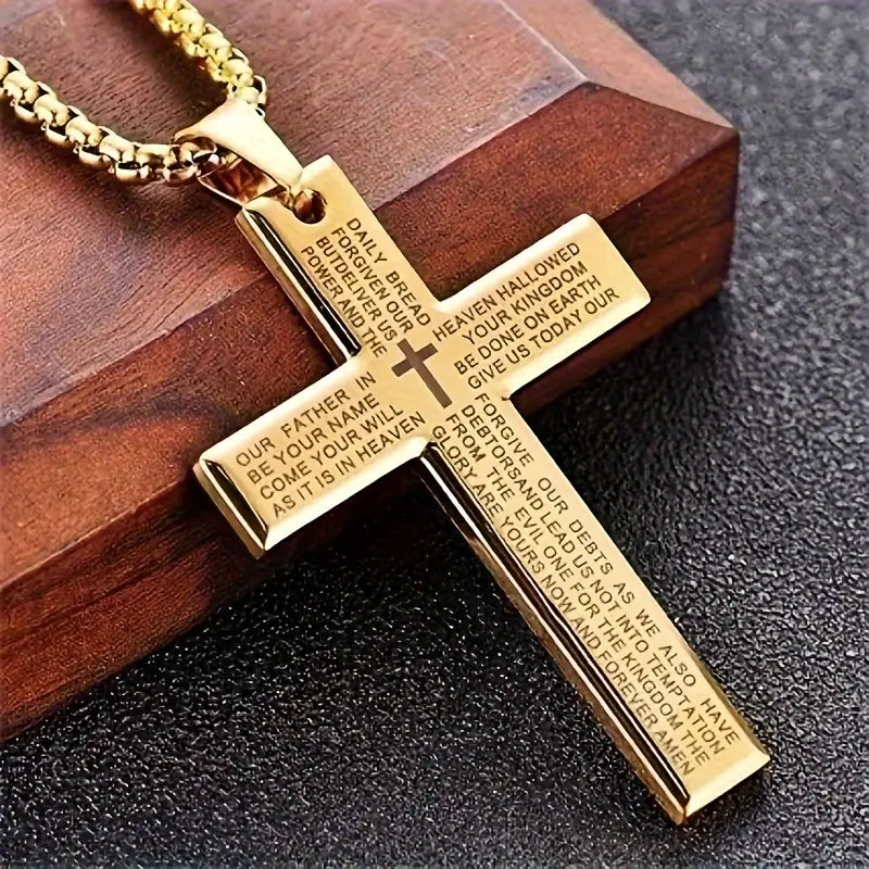 Contemporary Unisex Cross Pendant Necklace