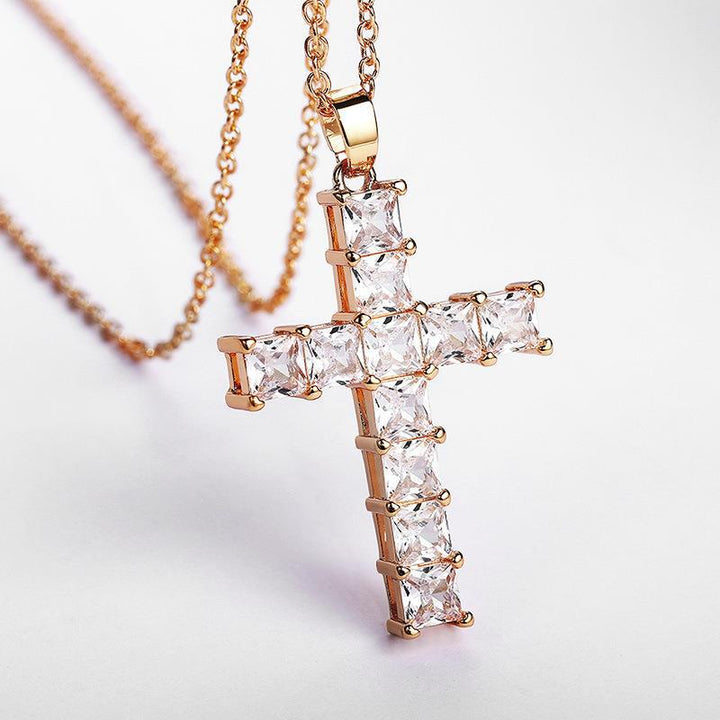 Vibrant Diamond Cross Necklace