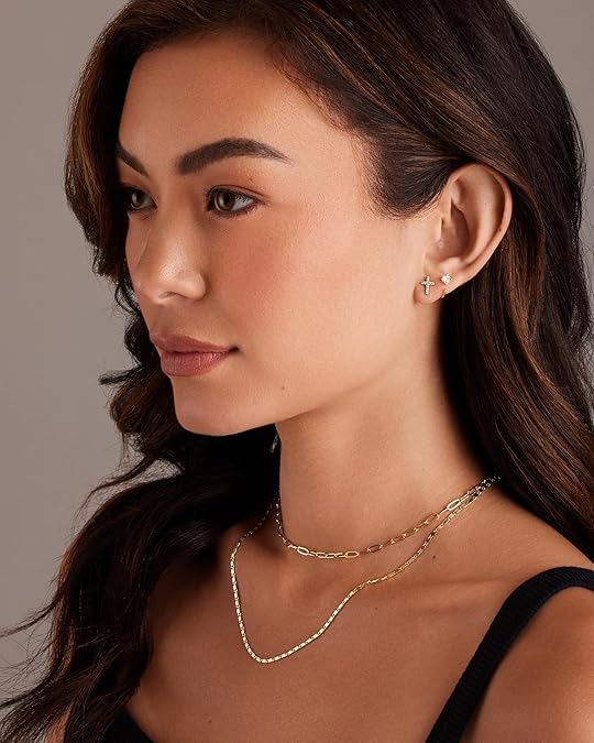 Gold Pavé Cross Earrings