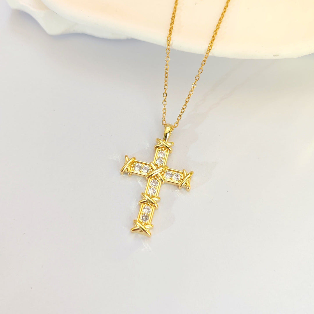 Radiant Cross Collar Necklace