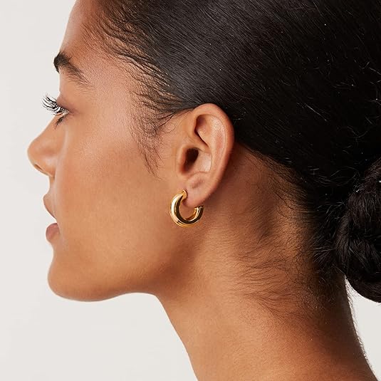Chunky Gold Hoop Earrings