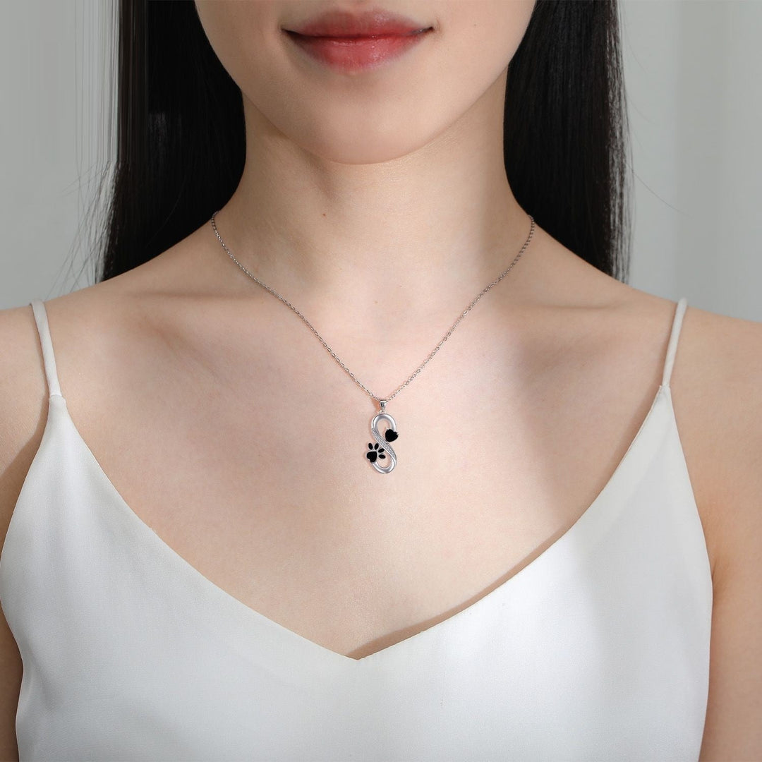Endless Love Heart & Paw Print Necklace