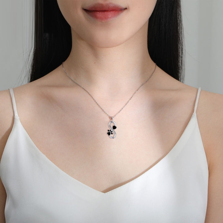 Endless Love Heart & Paw Print Necklace
