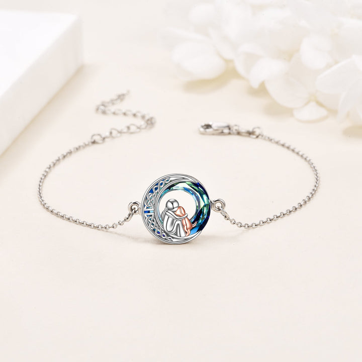 Adjustable Silver Dog Pendant Bracelet