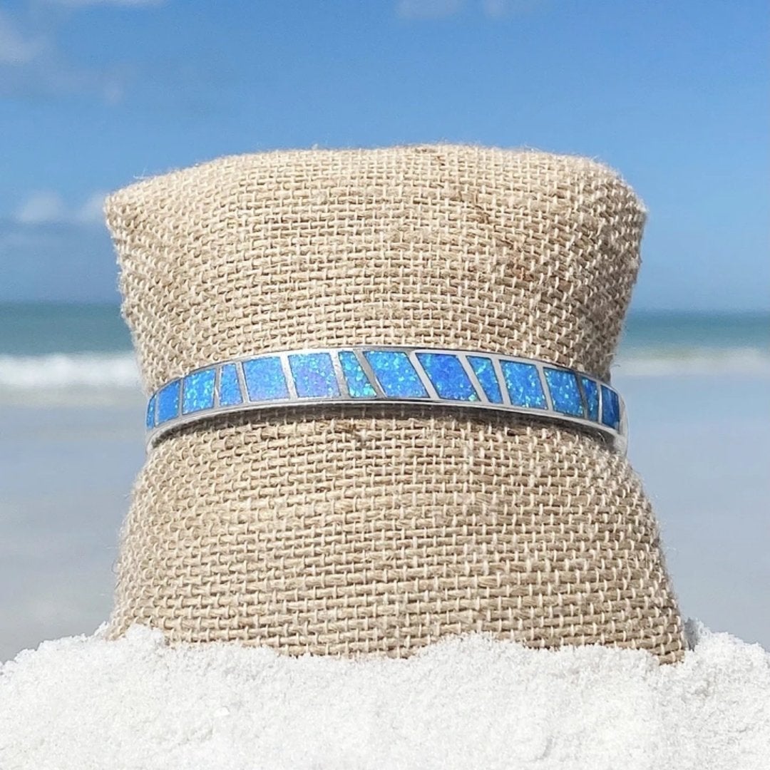 Blue Opal Silver Bracelet