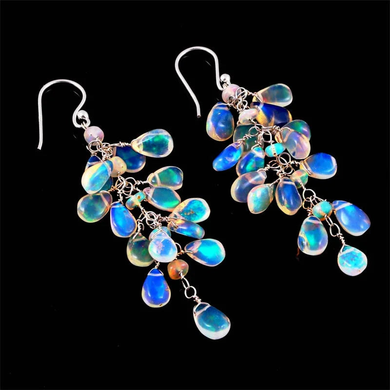 Elegant Moonstone Leaf Earrings