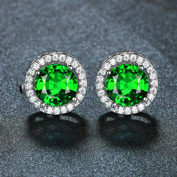 Lucia Emerald & Gold Earrings