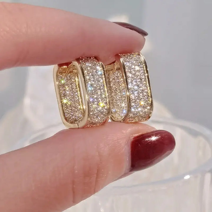 Elegant Crystal Hoop Earrings