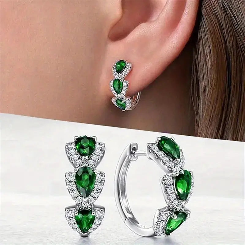 Sparkling Crystal Hoop Earrings
