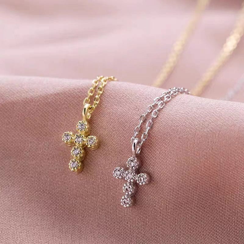 Petite Diamond Cross Necklace