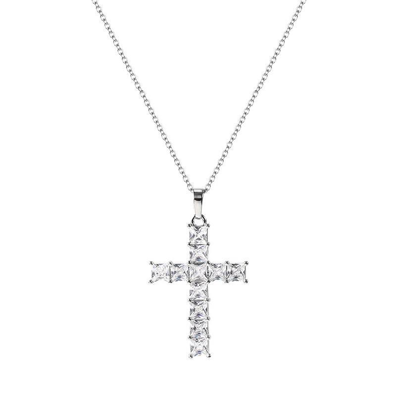 Vibrant Diamond Cross Necklace