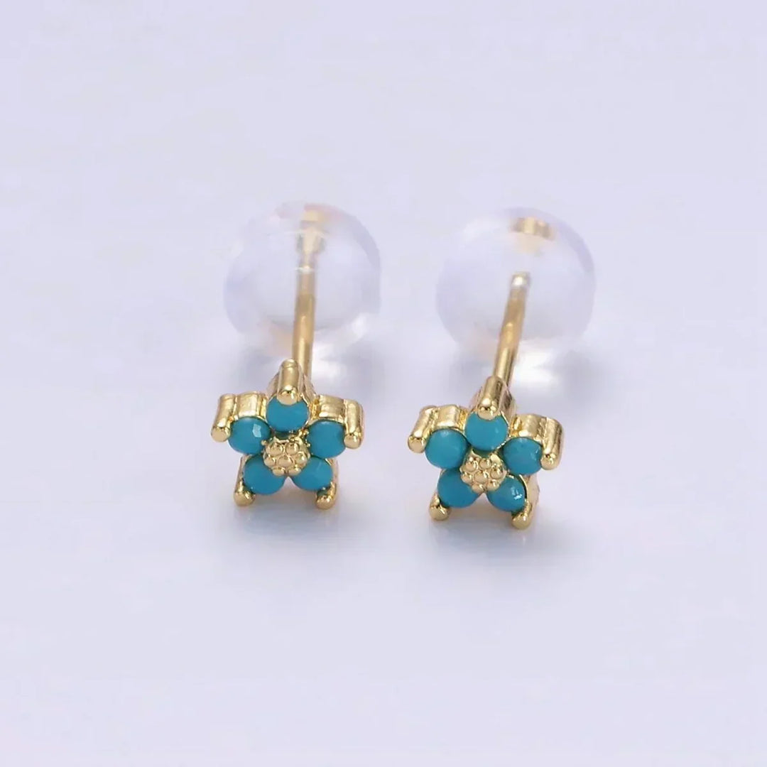 Delicate Floral Button Earrings