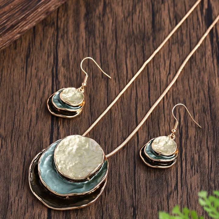 Handmade Boho Enamel Necklace & Earring Set