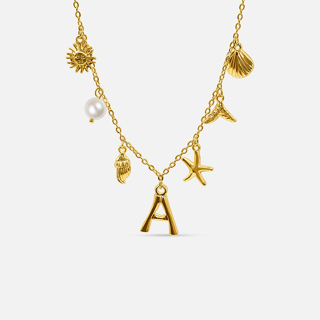 Gold Letter Ocean Collar