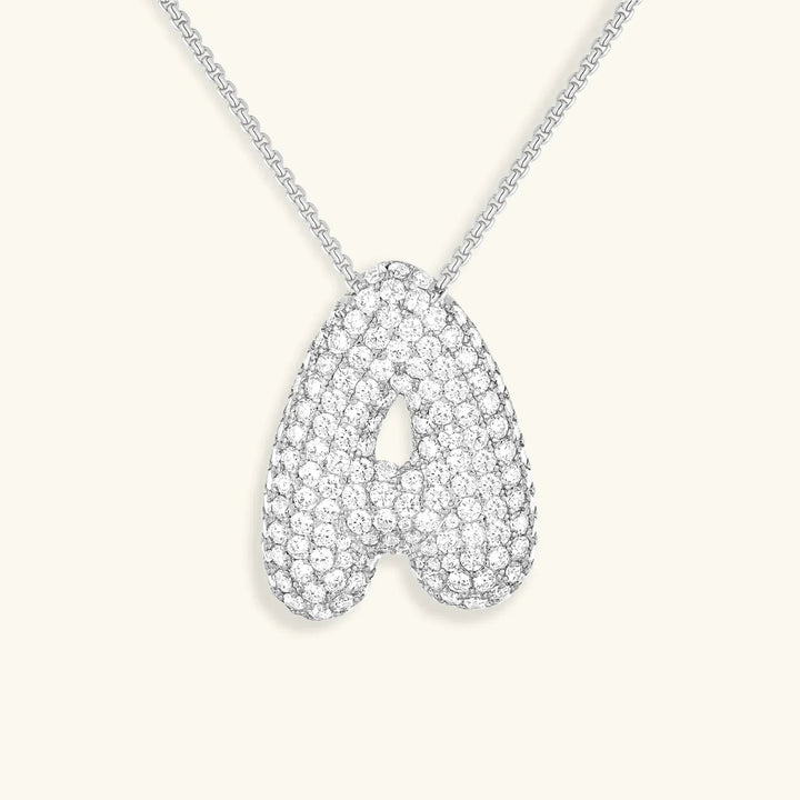 Initial Bubble Diamond Necklace