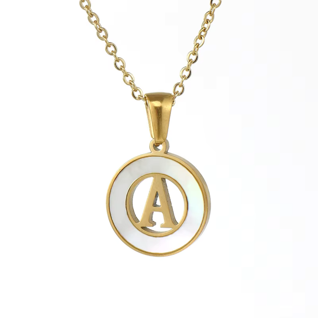 Initial Letter Shell Necklace