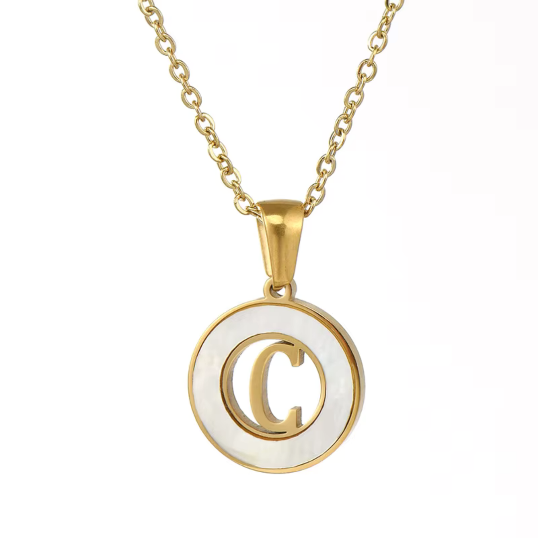Initial Letter Shell Necklace