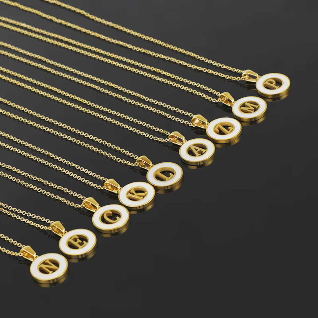 Initial Letter Shell Necklace