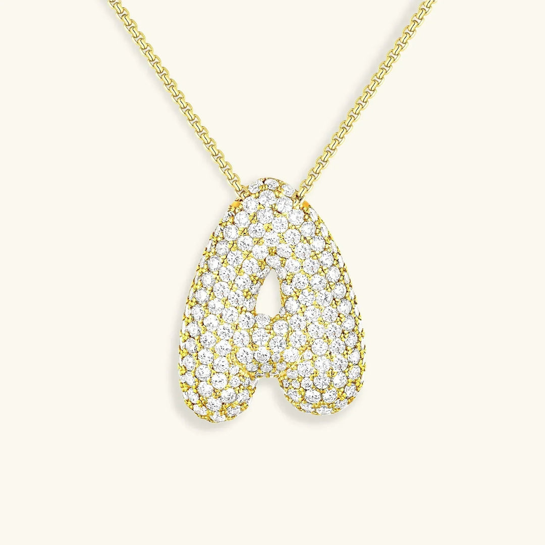 Initial Bubble Diamond Necklace