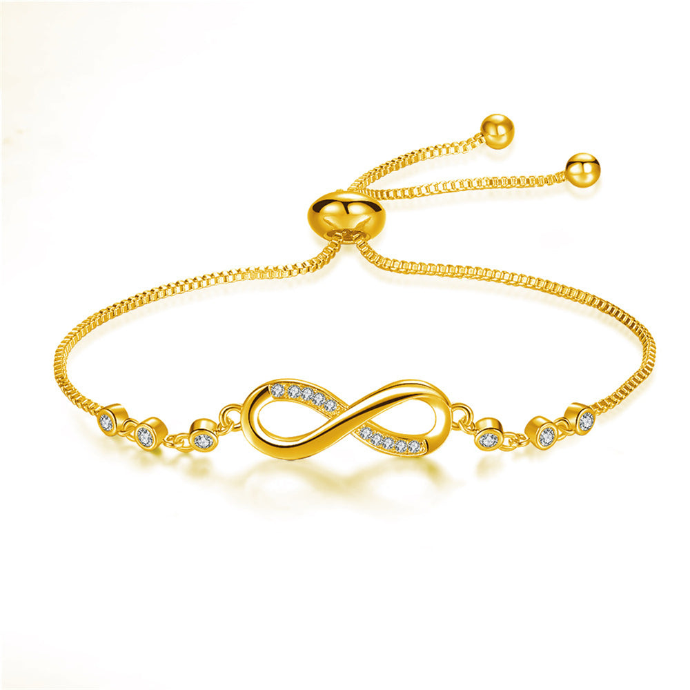 Adjustable Silver Infinity Bracelet" can be rewritten as "Adjustable Silver Infinity Charm Bracelet.