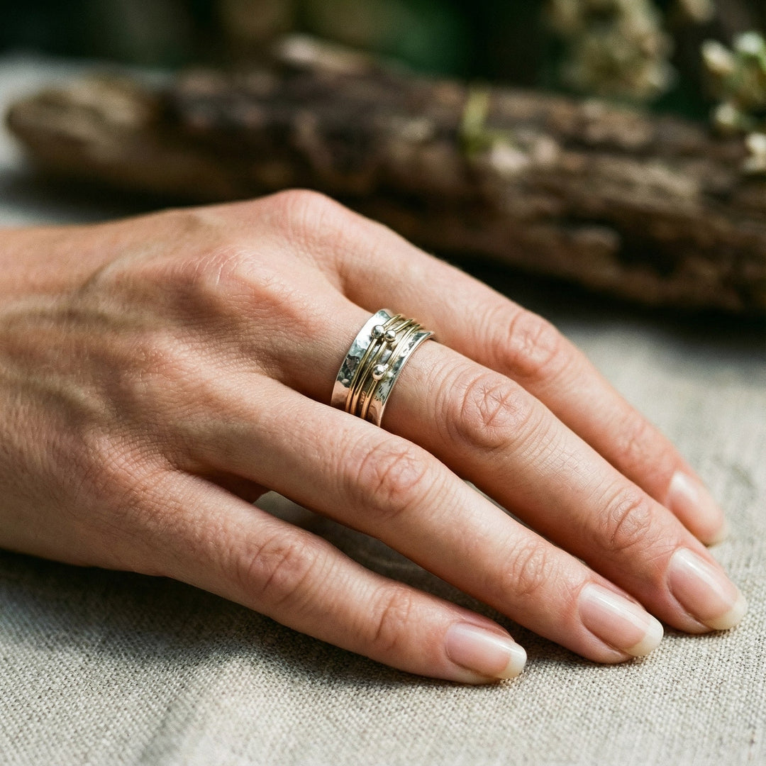 Vintage Gold Ring with Silver Accents