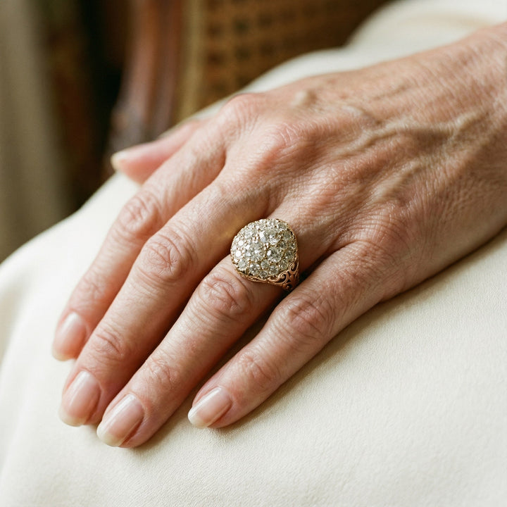 Vintage Gold Diamond Round Ring