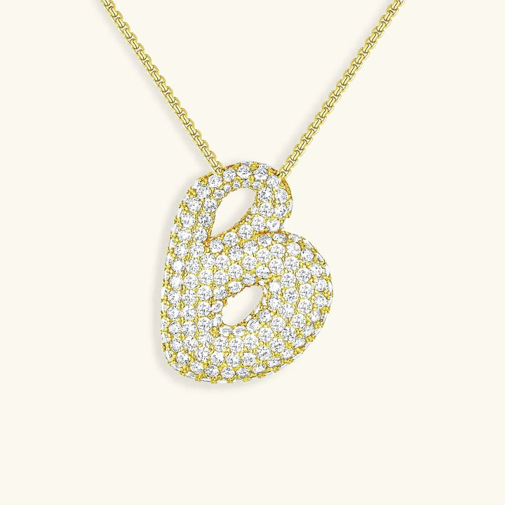 Initial Bubble Diamond Necklace