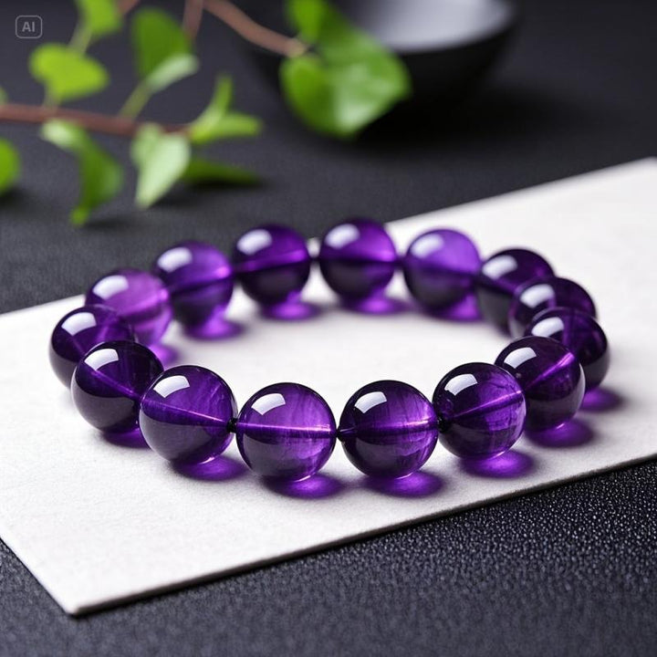 Valeria Purple Pearl Bracelet" can be rewritten as "Valeria Purple Pearl Bracelet - Elegant Charm.