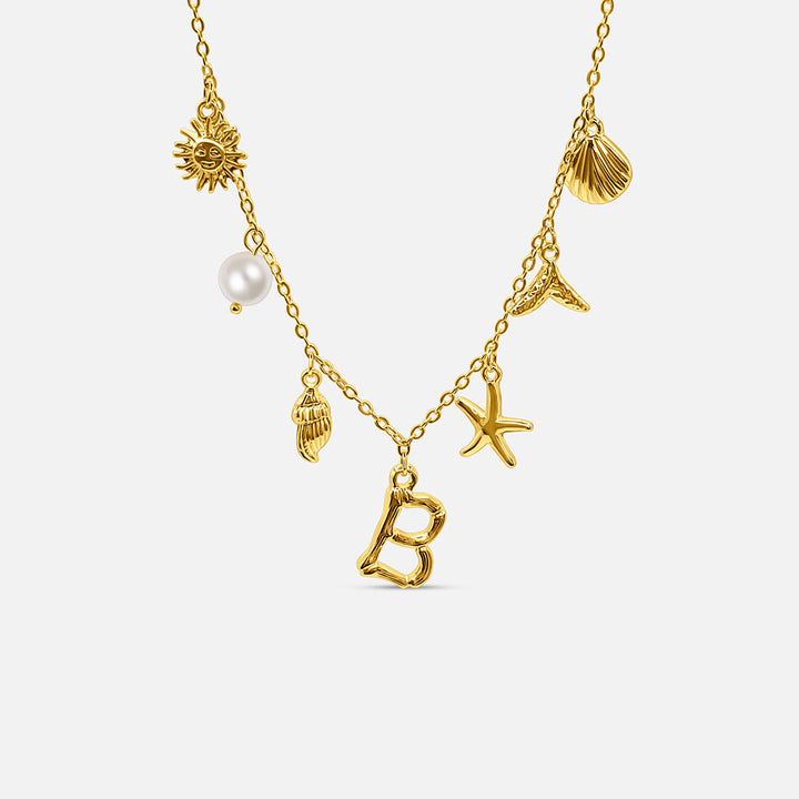 Gold Letter Ocean Collar