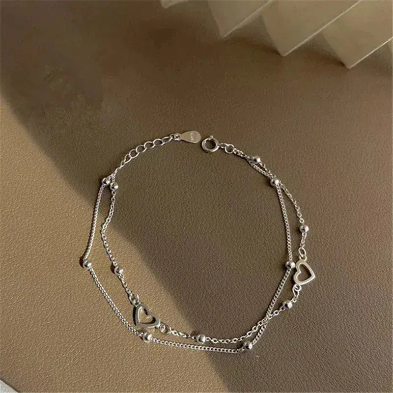 Adjustable Heart Silver Bracelet