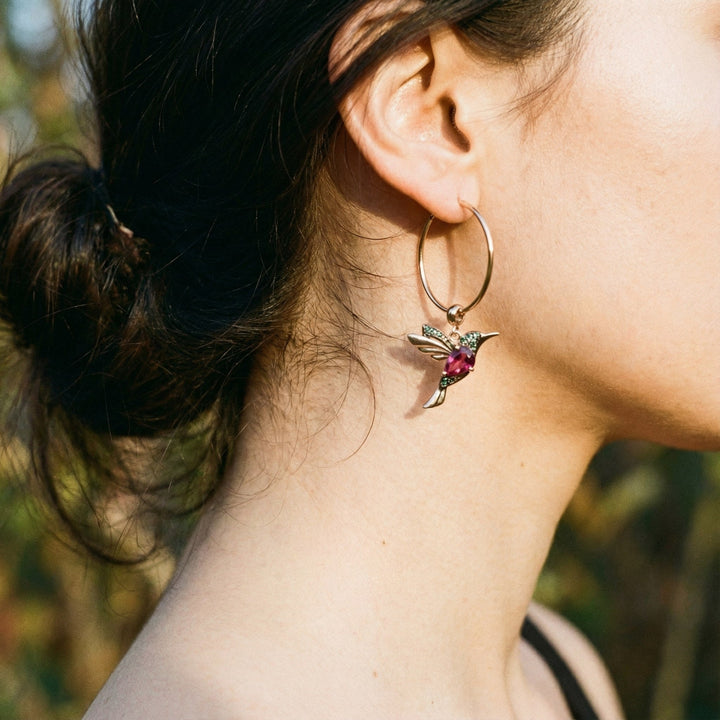 Gold Hummingbird Earrings