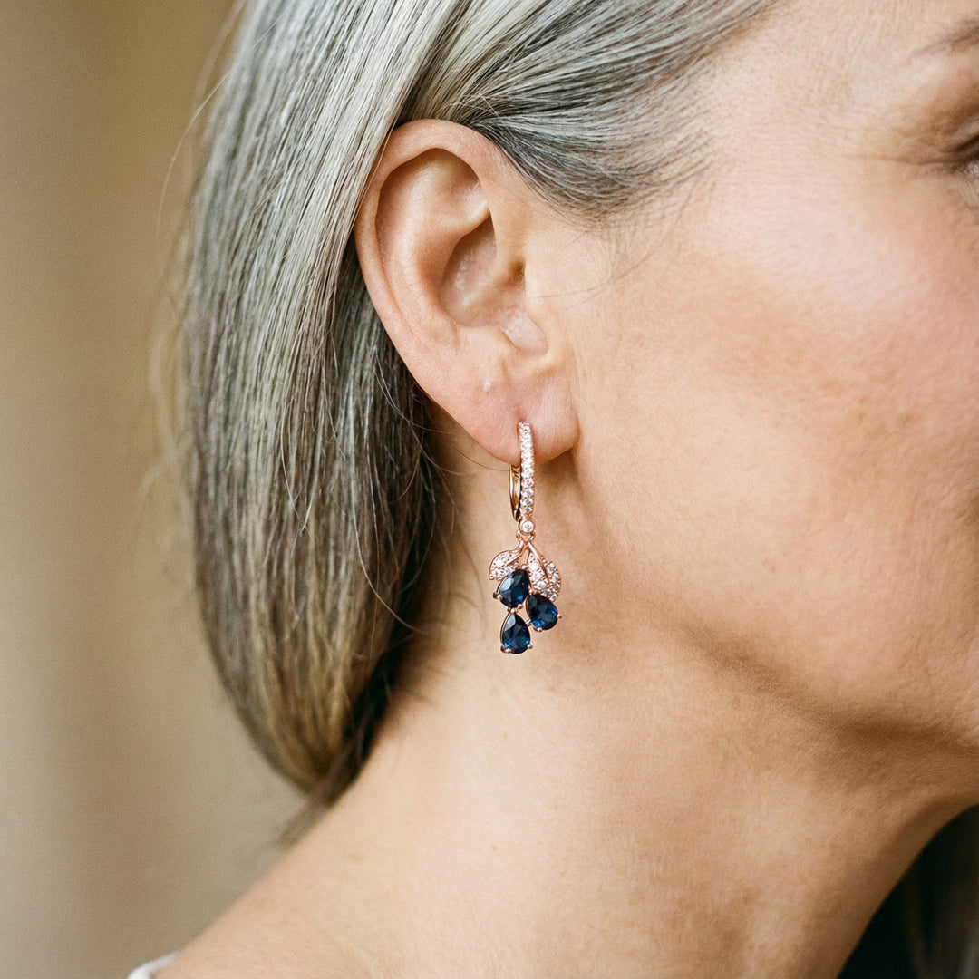 Elegant Blue Crystal Earrings