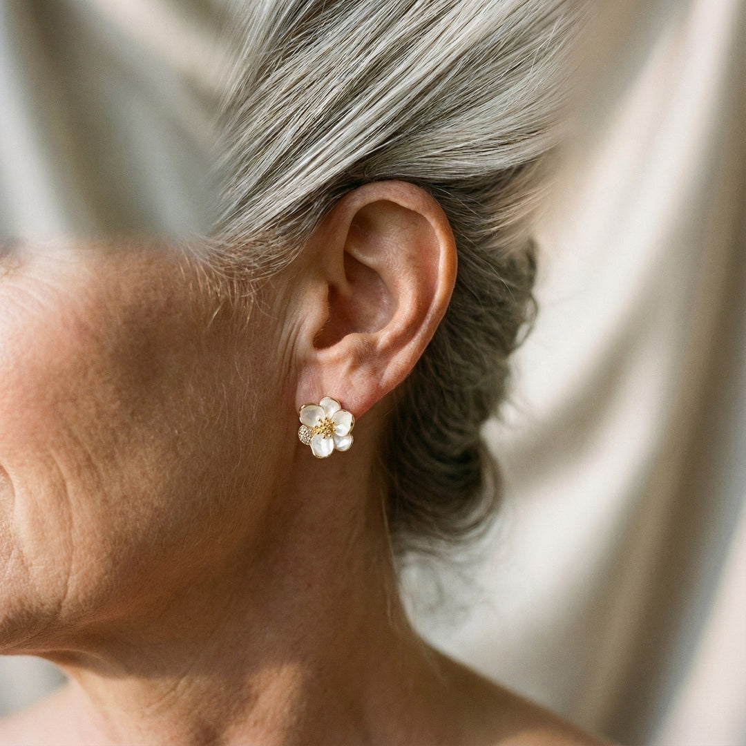 Gold Petal Earrings - Elegant Design