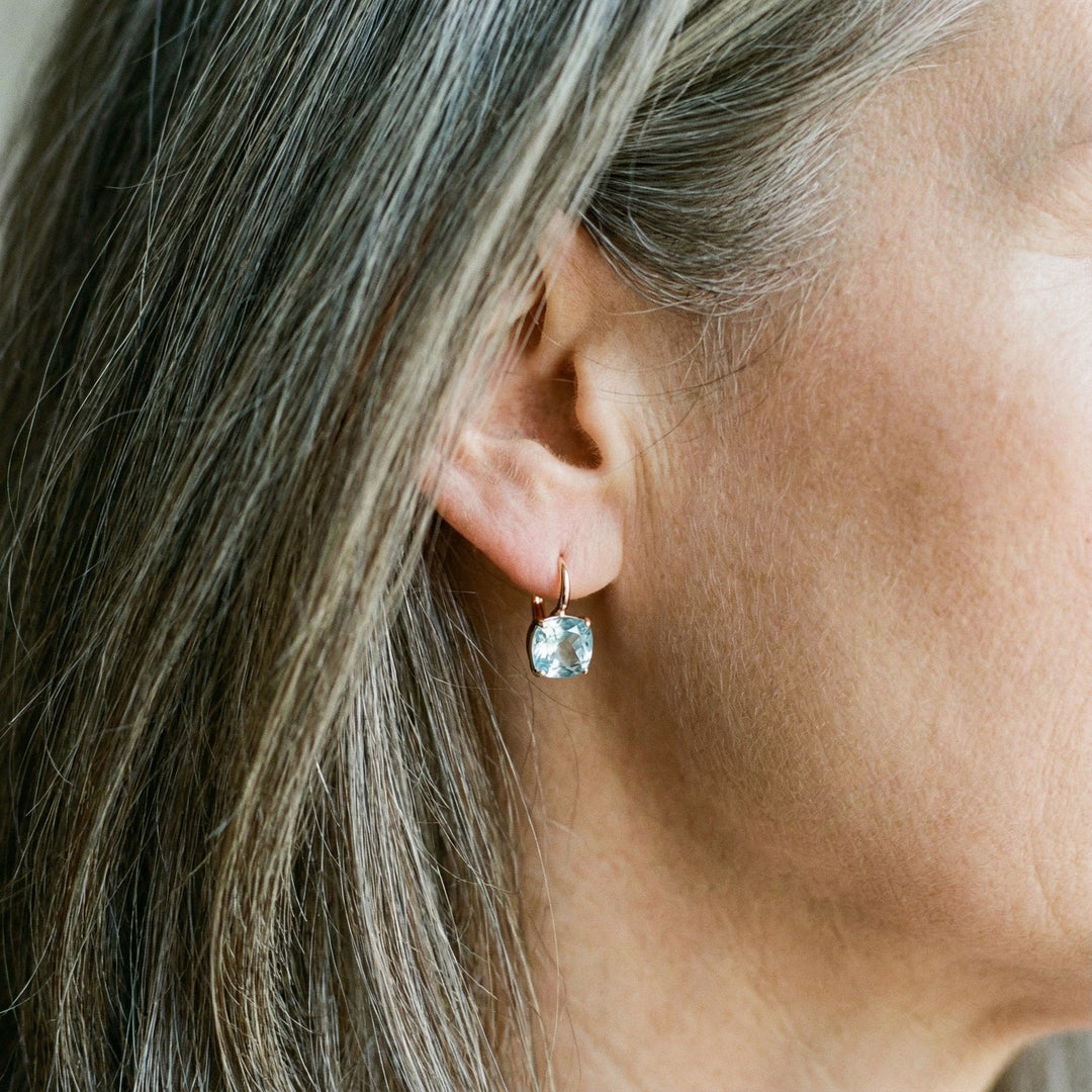 Vintage Blue Cubic Zirconia Earrings