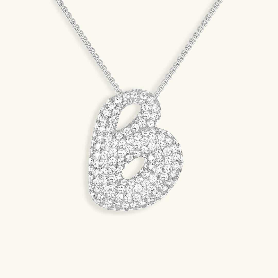 Initial Bubble Diamond Necklace