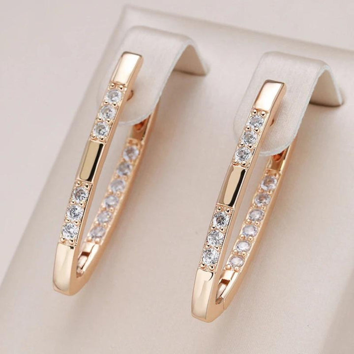 Gold Elegant Zirconia Earrings