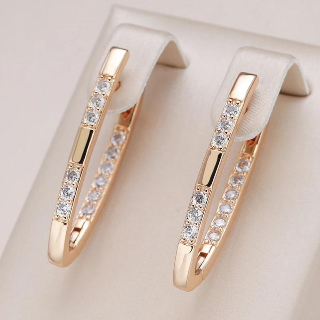 Gold Elegant Zirconia Earrings