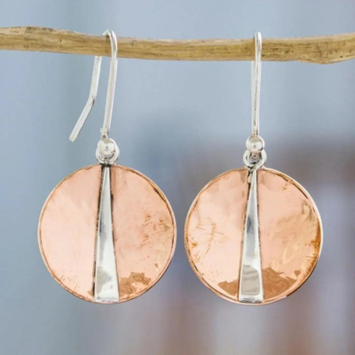 Shiny Vintage Round Rose Gold Earrings