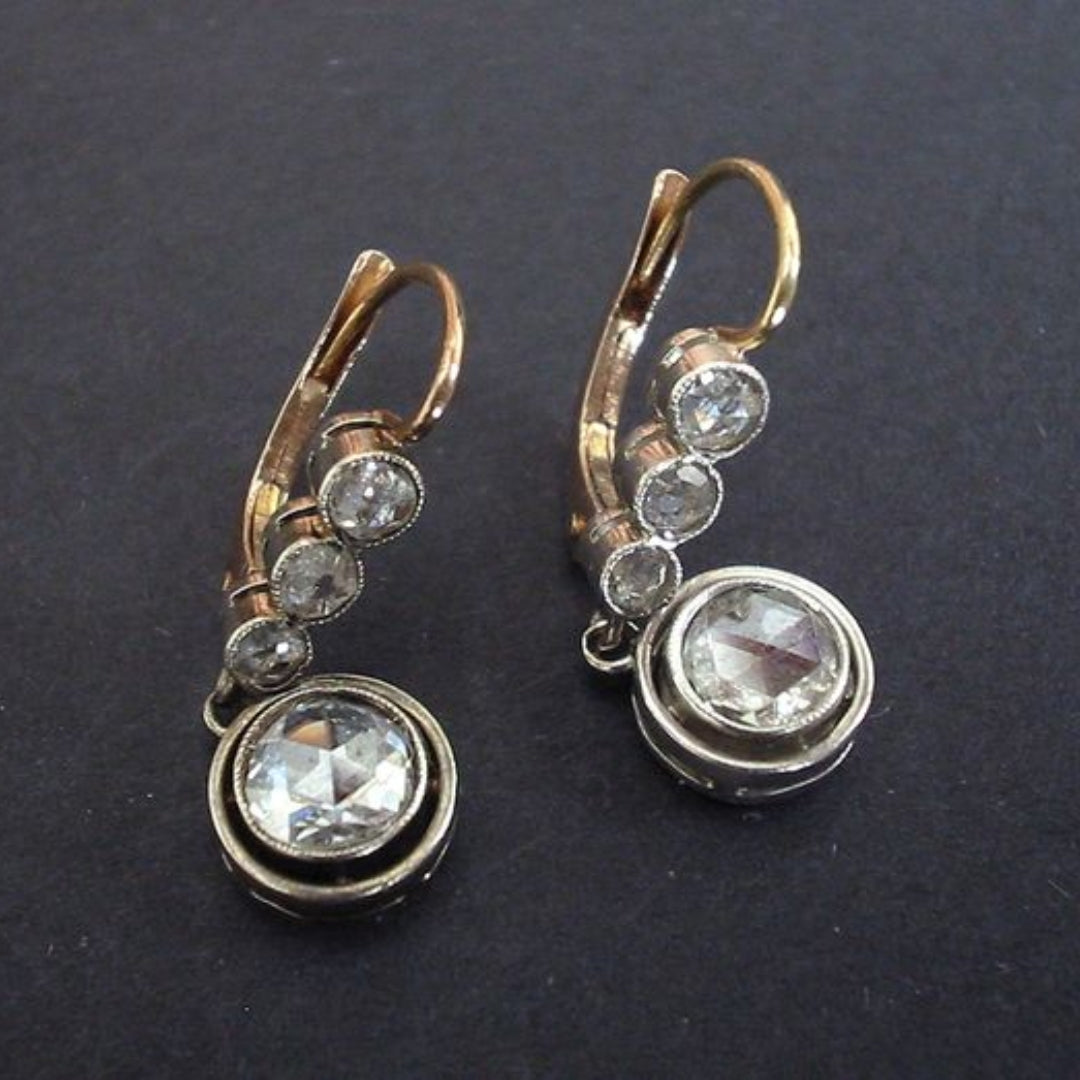 Vintage Gold Cubic Zirconia Earrings