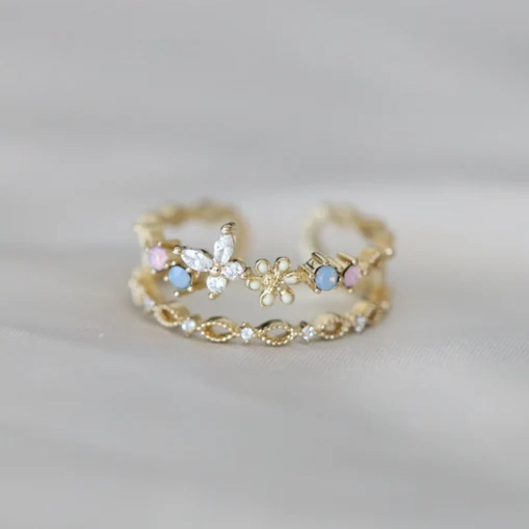 Gold Vintage Flower Ring