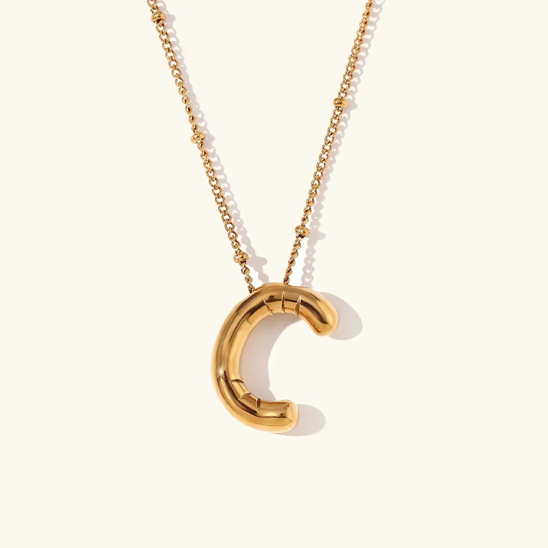 Balloon Initial Gold Necklace