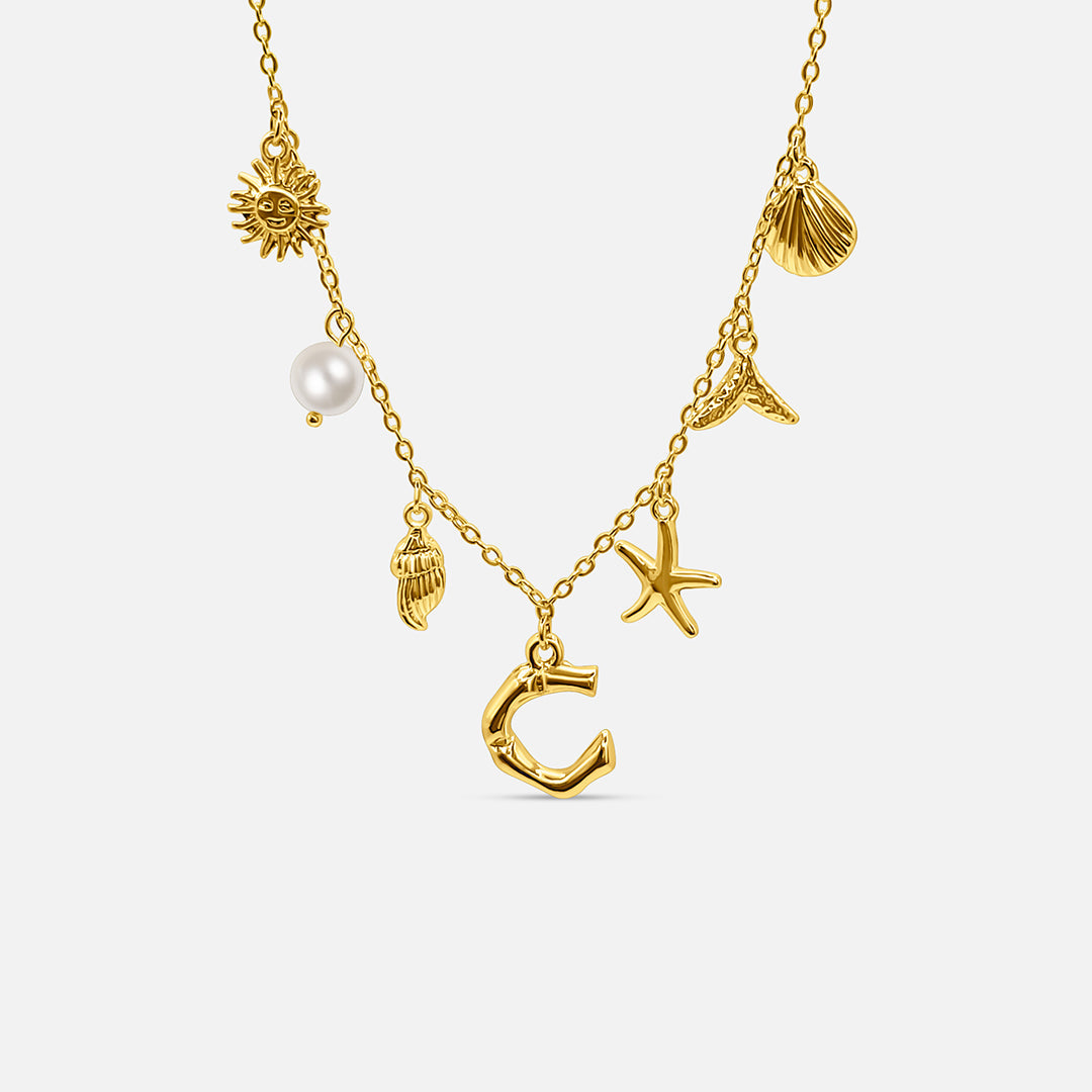 Gold Letter Ocean Collar