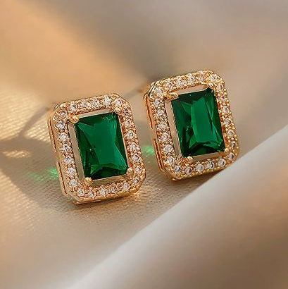 Emerald Gold Earrings