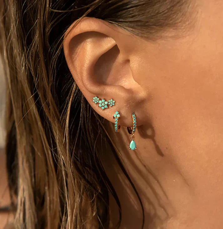 Turquoise Daisy Earrings