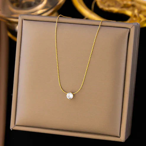 Diamond-Accented Gold Necklace