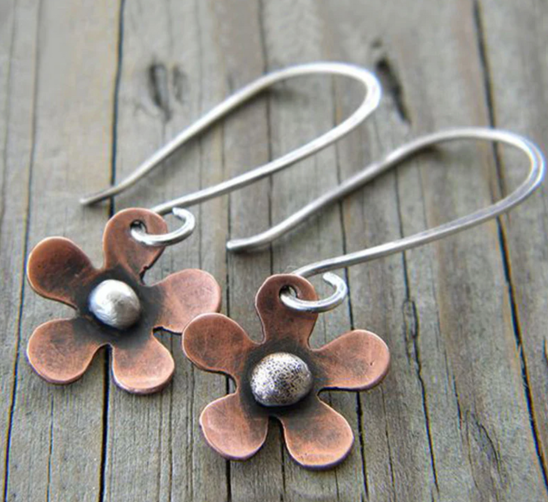 Silver Vintage Floral Earrings