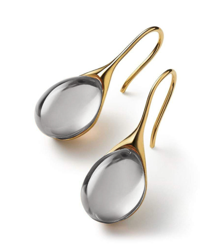 Gold and Silver Crystal Drop Earrings