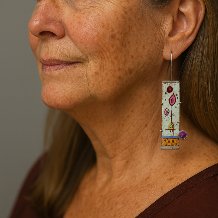 Antique Enamel Vintage Earrings