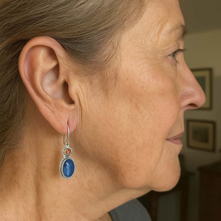 Vibrant Blue & Orange Earrings